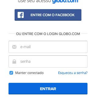 Exemplo de botão no site da Globo