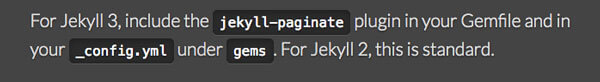 documentação do jekyll informando como resolver o problema de paginação